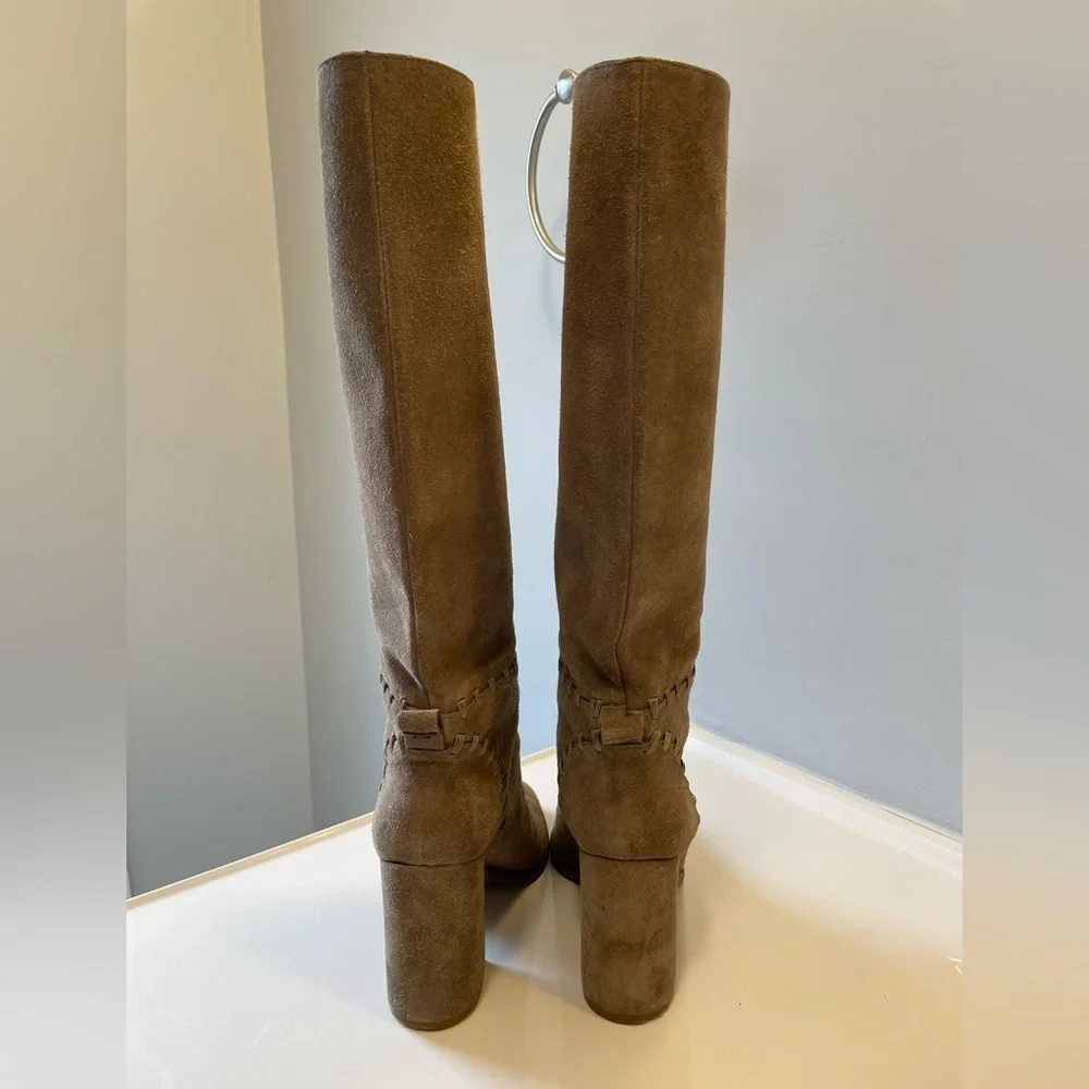 Tory Burch Contraire Leather Suede Block Heel Boots